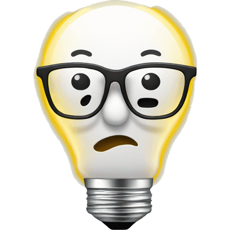 light bulb snowman with glasses emoji