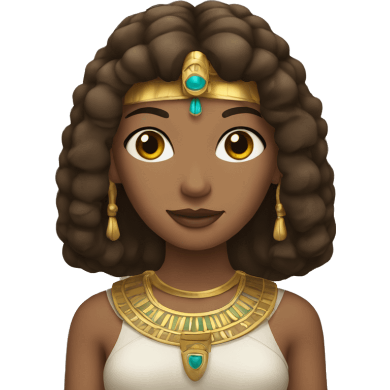 Cleopatra with long hair brown emoji