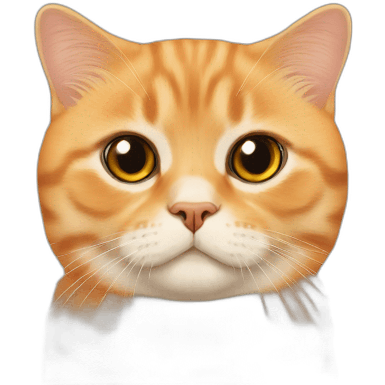 orange scottish fold cat face only emoji