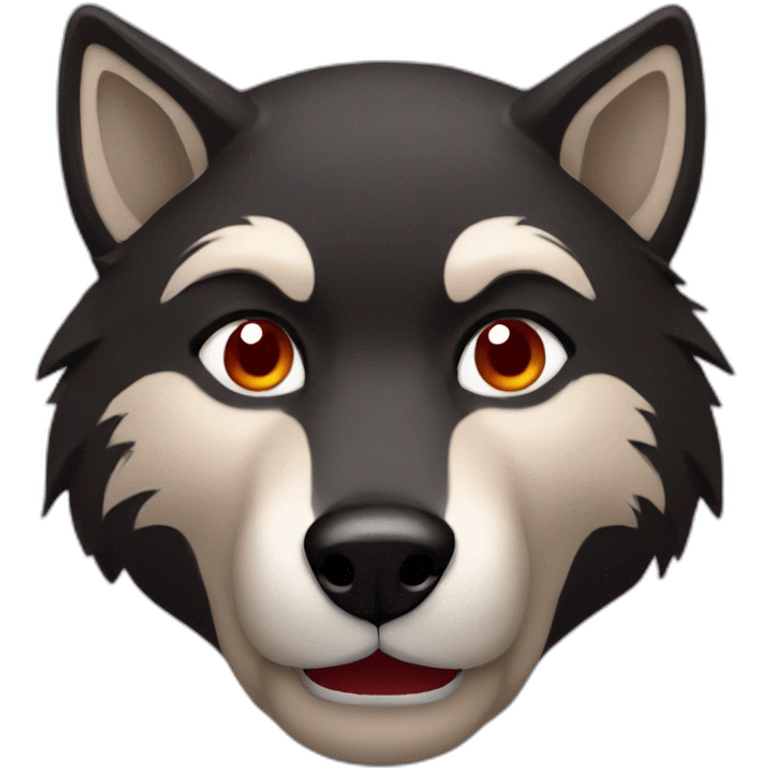 Red black wolf mistake face emoji