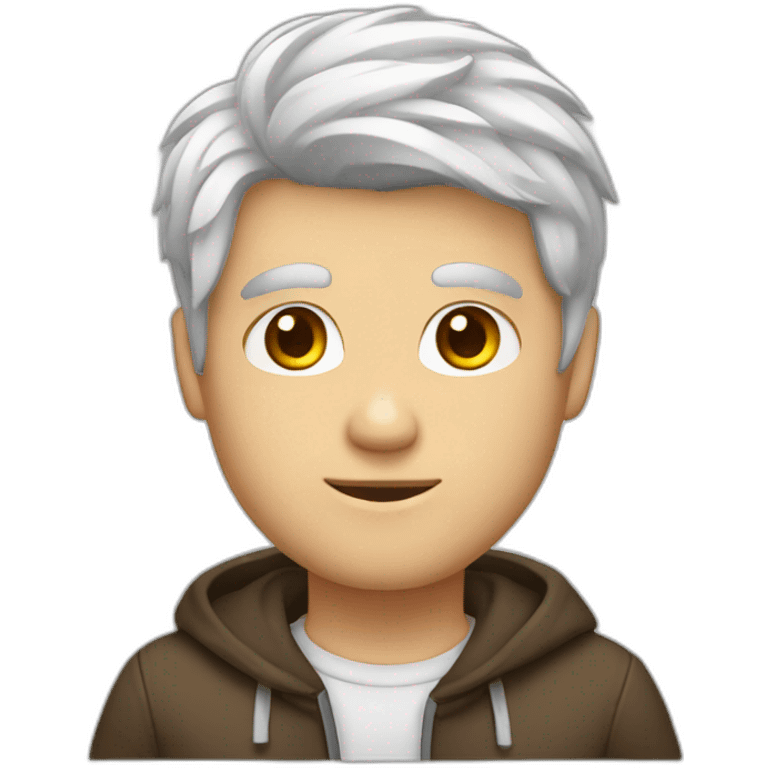 white brown hair men fit emoji