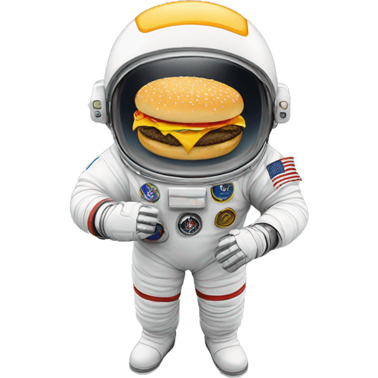 Astronaut holding a cheeseburger emoji