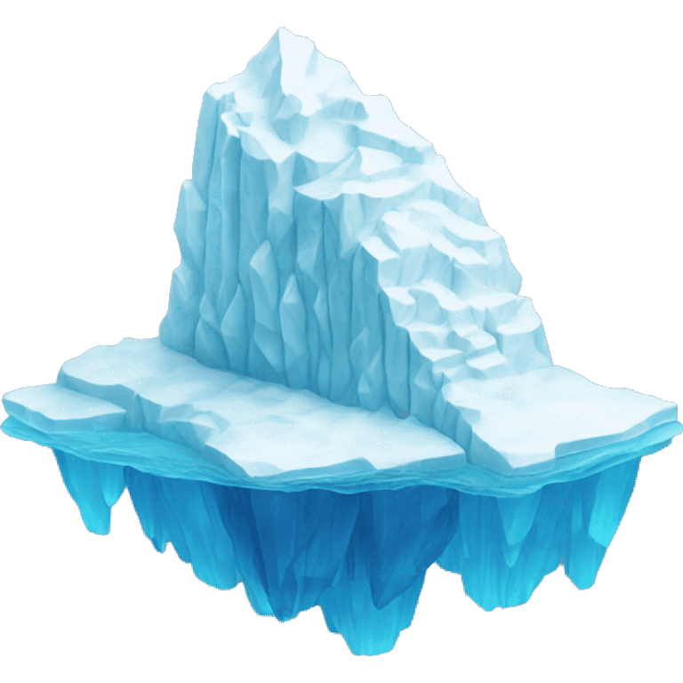 iceberg with four layers (3 underwater) where the top layer is smaller than each successive layer emoji