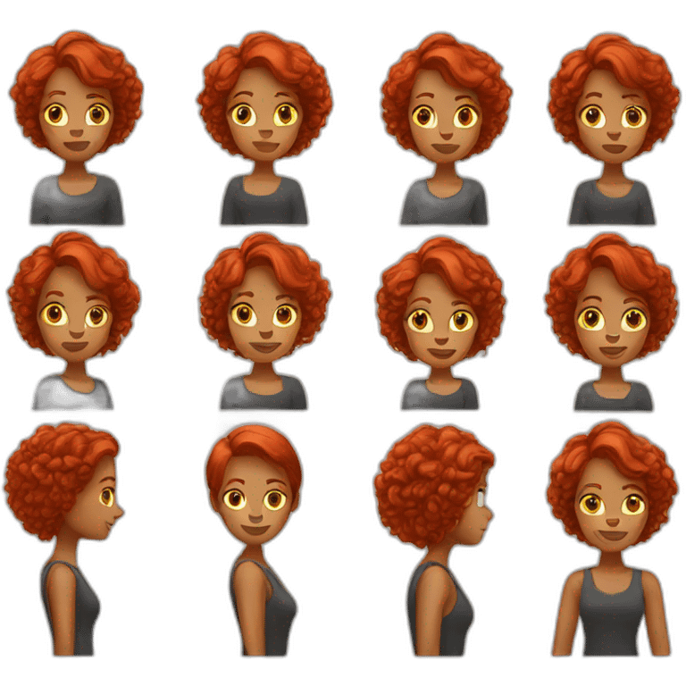 red hair women emoji