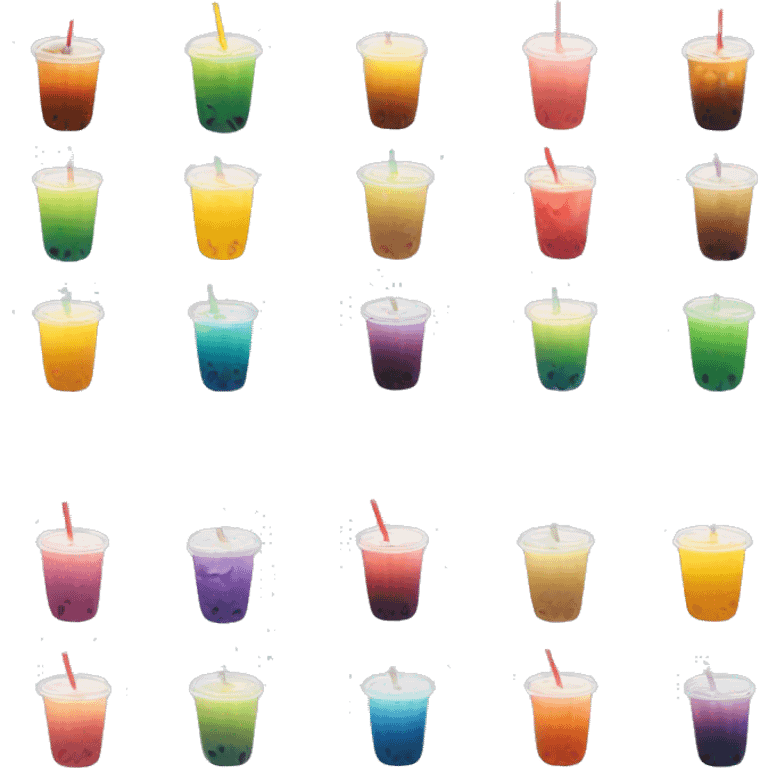 Rainbow boba tea emoji