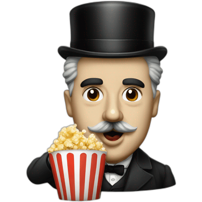 Charlie chaplin as a dictator eating popcorn emoji