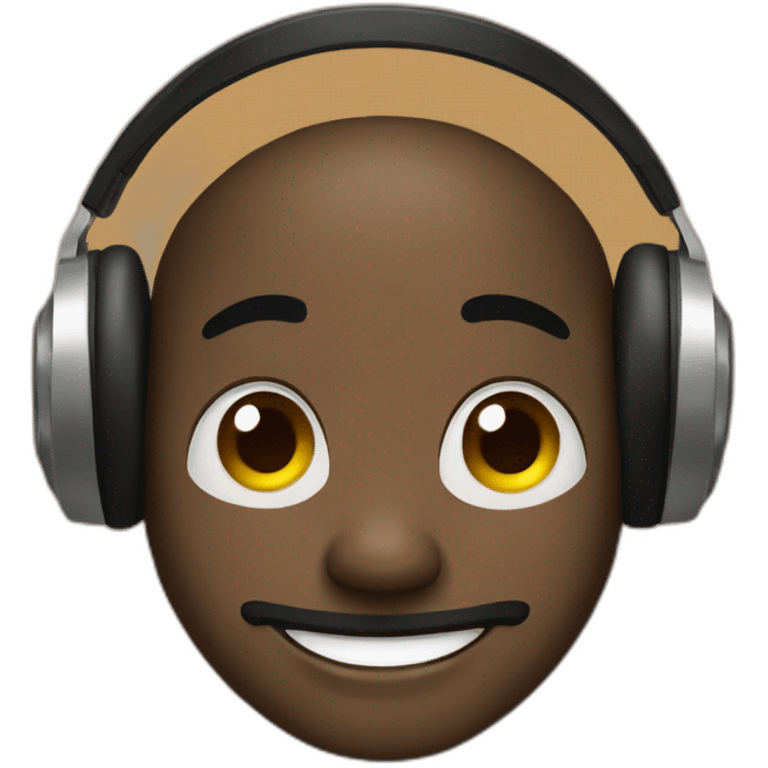 black happy man listening to trap music emoji