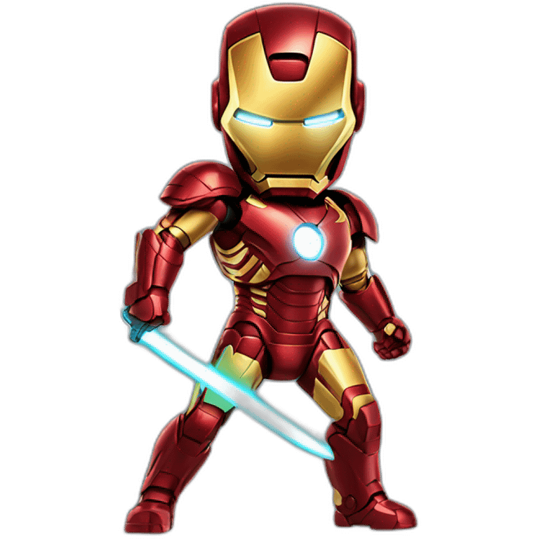 Iron man avec un sabre laser emoji