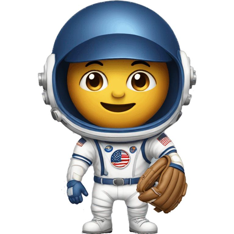 Astronaut playing baseball  emoji