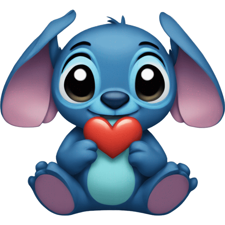 Stich with a heart emoji