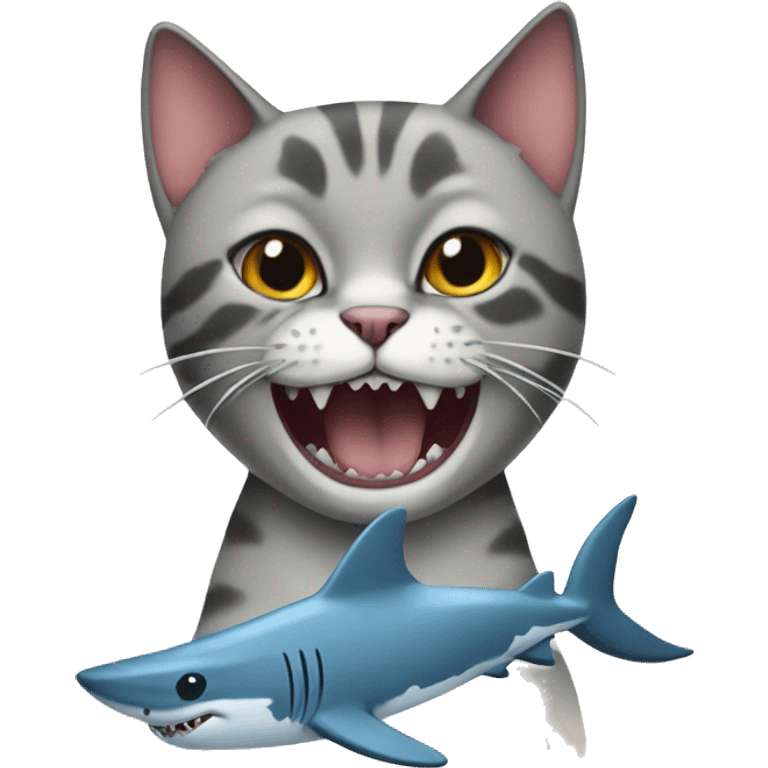 cat with a shark emoji