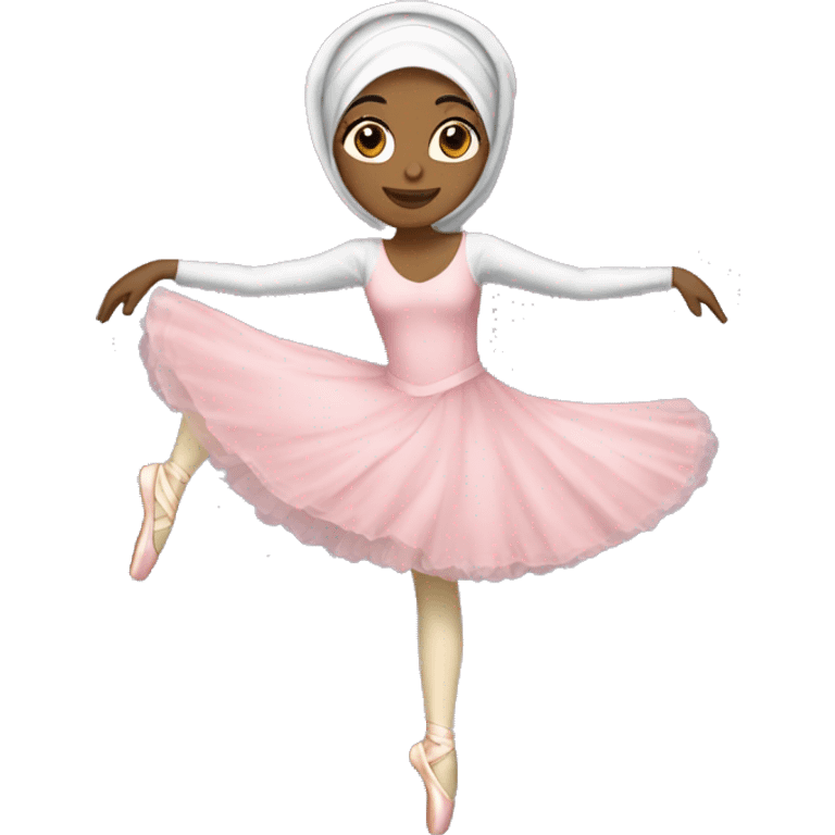 hijabi ballerina, full body emoji