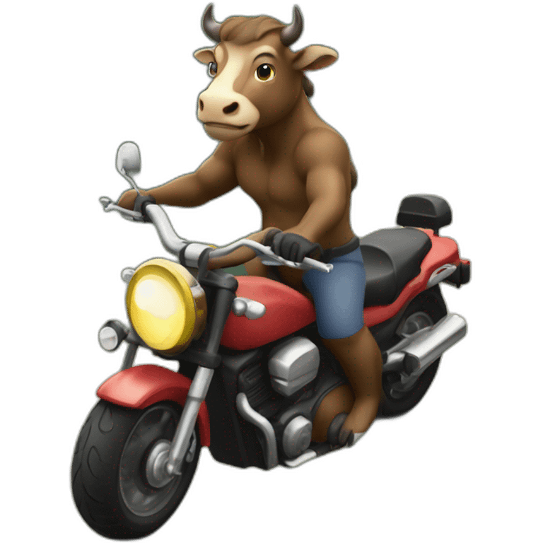 Taureau sur une moto crosse emoji