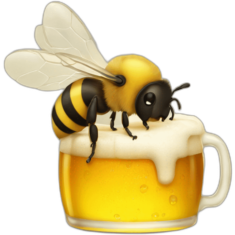 bee with beer emoji