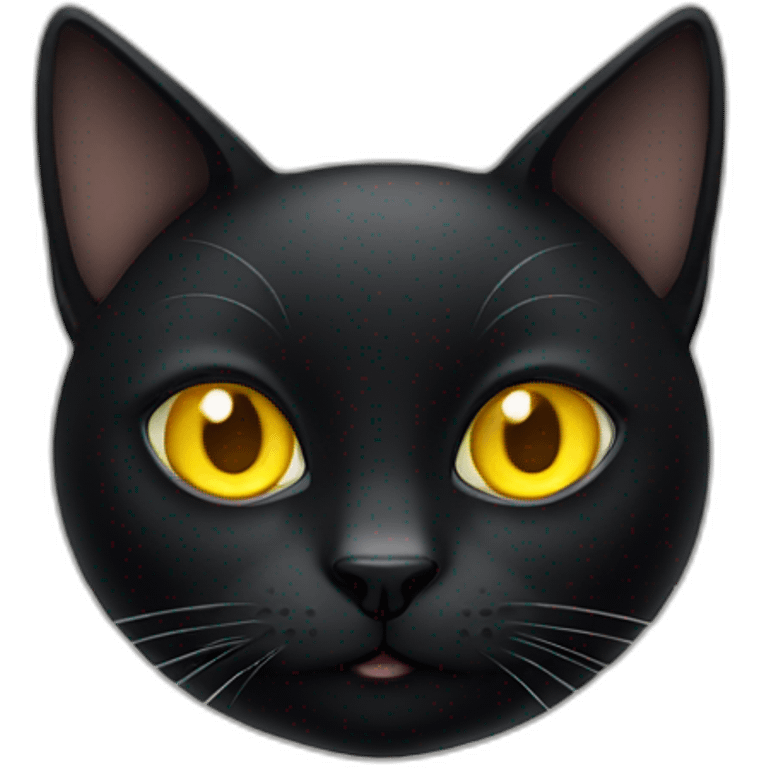 Black cat with the yellow eyes  emoji