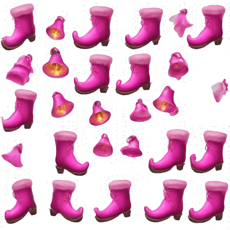 Realistic isolated hot pink elf boots with bells. emoji