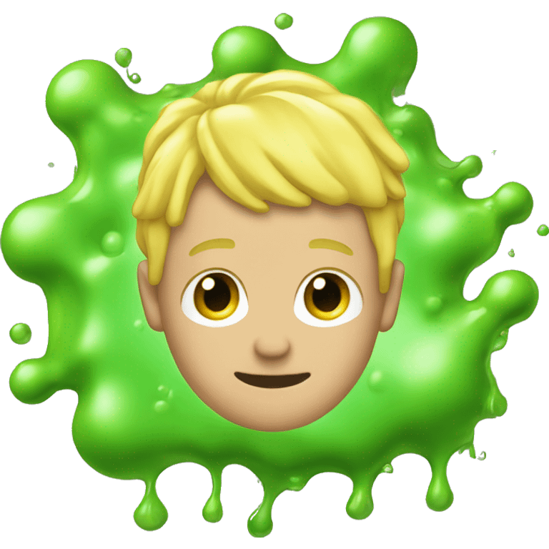 Guy with blonde hair with green slime dripping down his head emoji