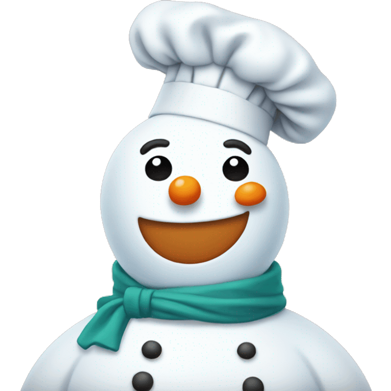 snowman with chef's hat and apron emoji