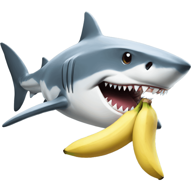 Shark eating a banana emoji