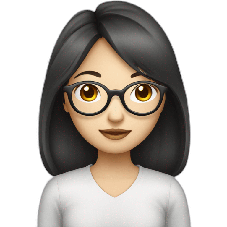 Fille asiatique avec lunette emoji