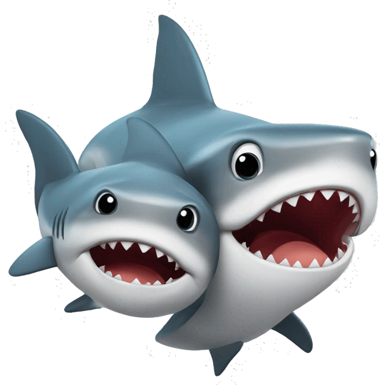 Two sharks in love emoji