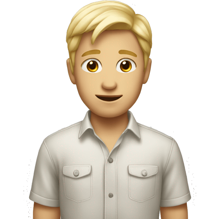 Blond haired boy in shirt  emoji