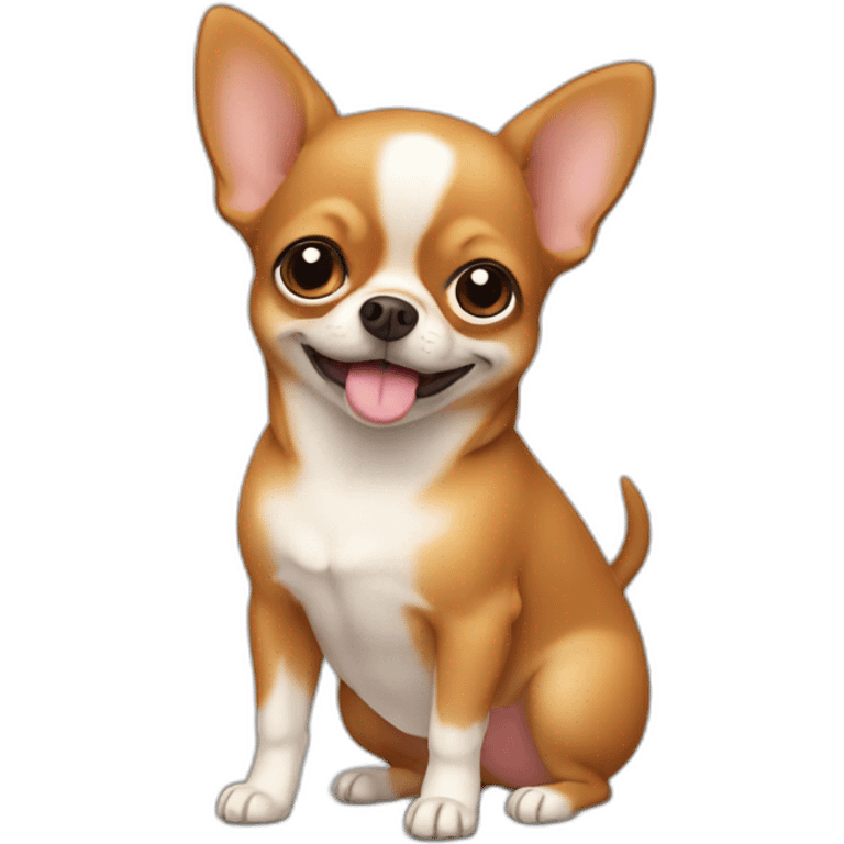 chubby brown chihuahua with a belly emoji