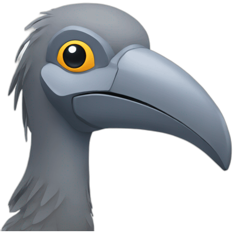 A shoebill programming in Rust emoji