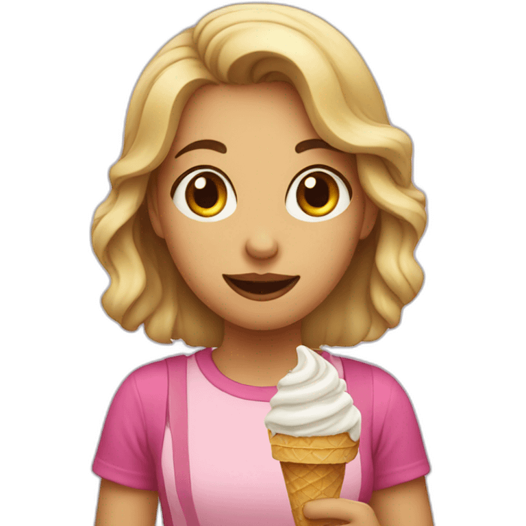 Girl eating ice cream emoji