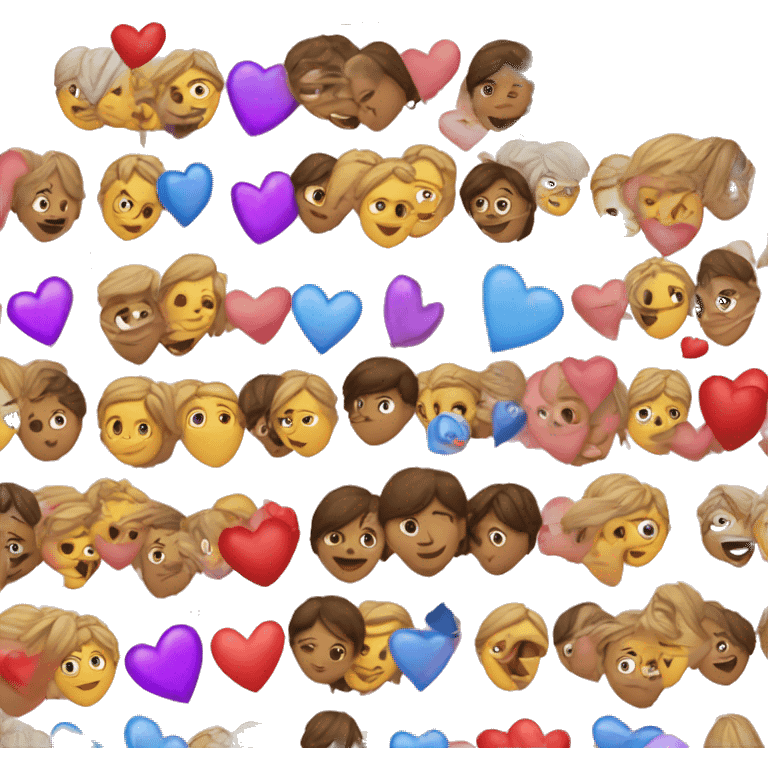 Genera un emoji de corazón detres colores  emoji