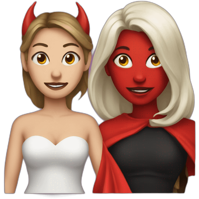 Women and devil emoji