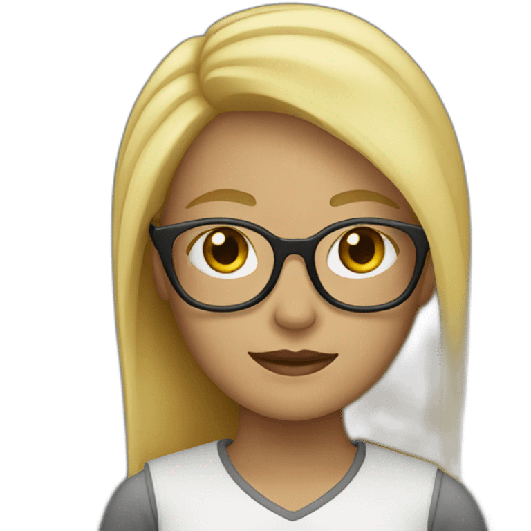 Woman with Blond hair and glasses emoji