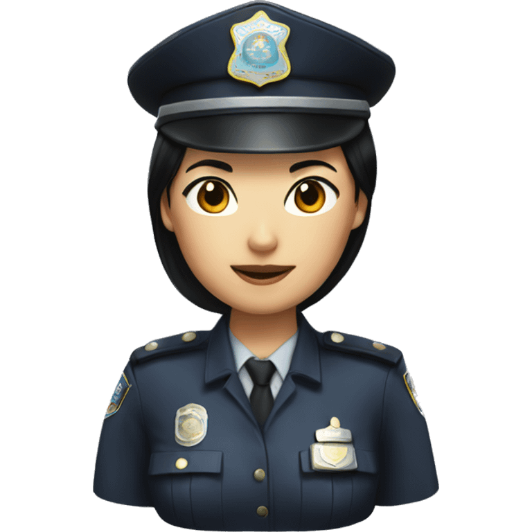 Asian Policewoman with black hair  emoji