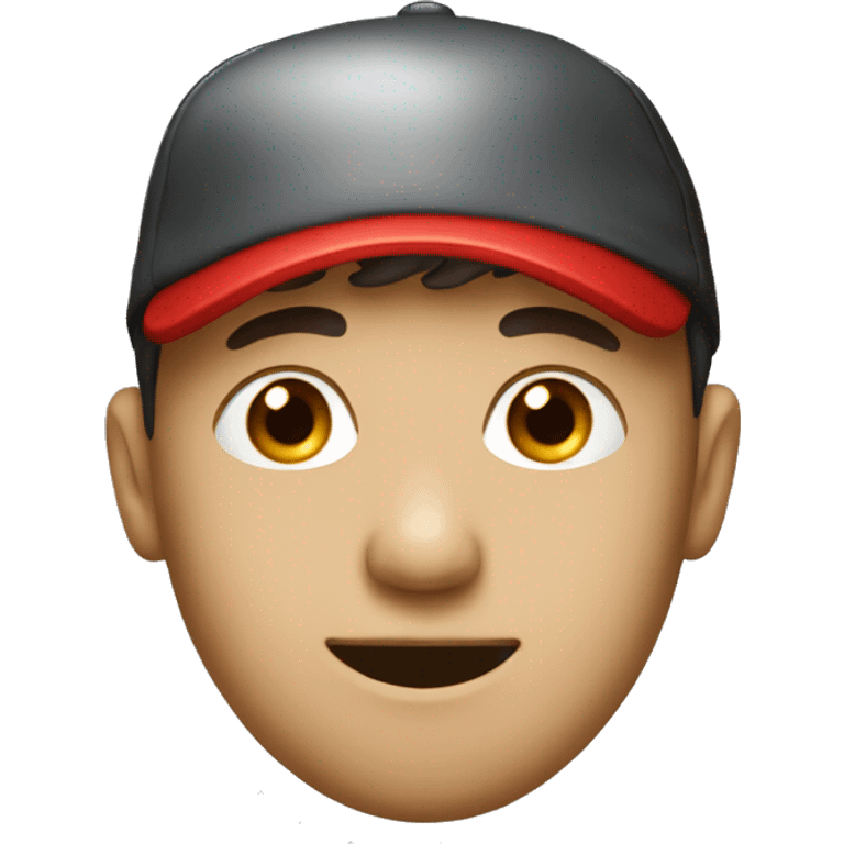 a young man with a red cap big nose emoji