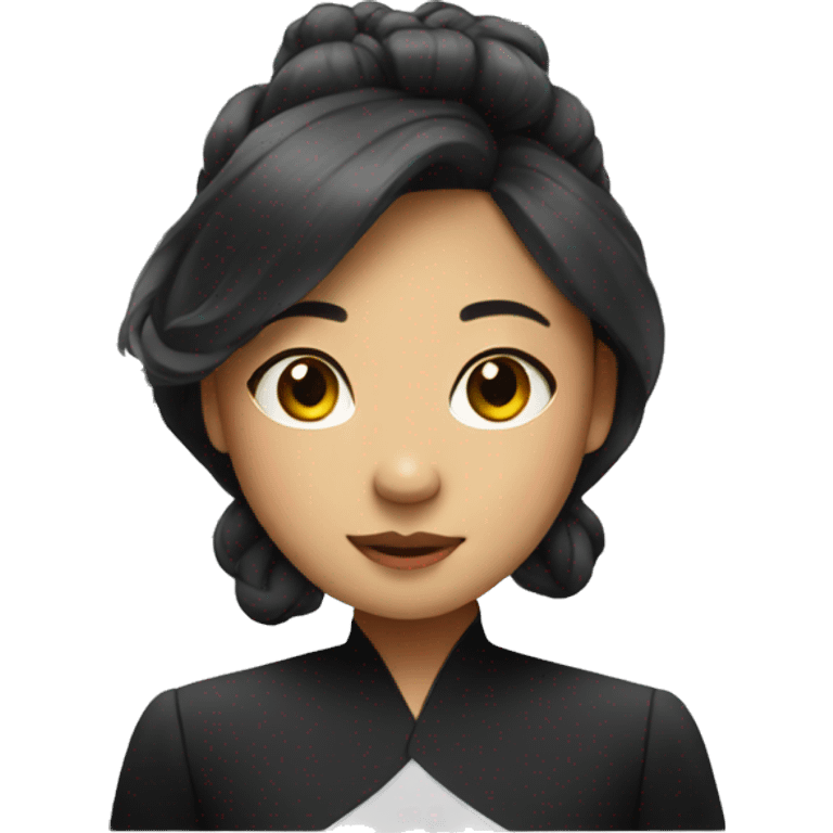 asian girl in black choir dress emoji