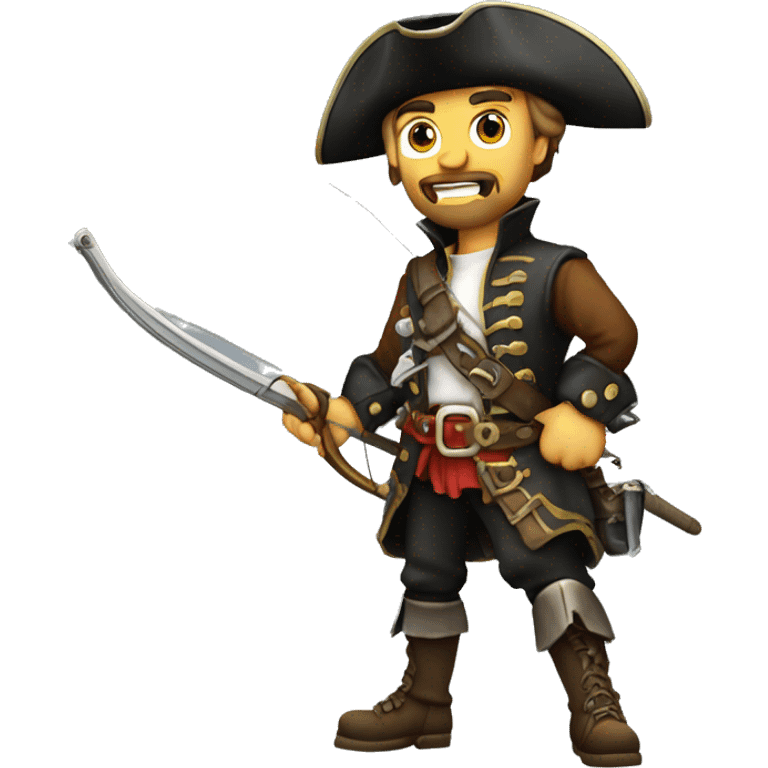 swashbuckling pirate rogue with a light crossbow emoji