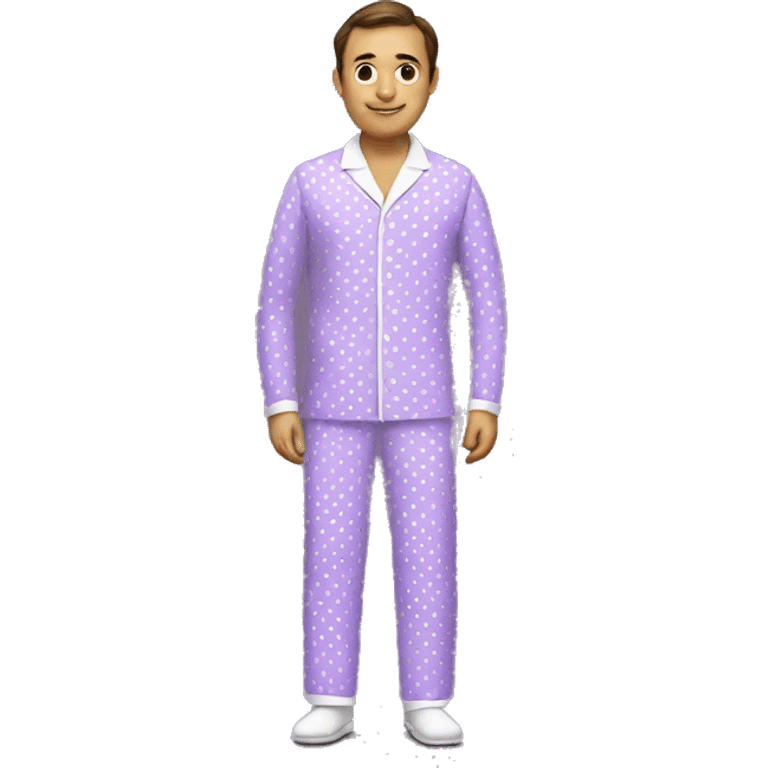 purple pajamas, white collar, white polka dots emoji