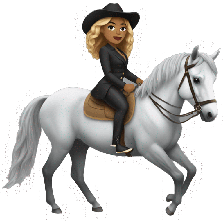 beyoncé riding grey horse emoji