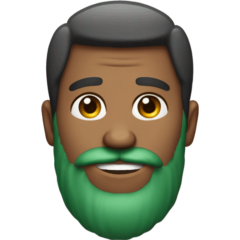 Homem verde com barba barba longa, cabelo rosa e longo, usa aparelho, esta segurando um diamante emoji