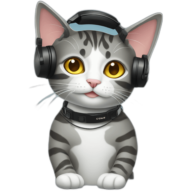 DJ cat with turntable emoji