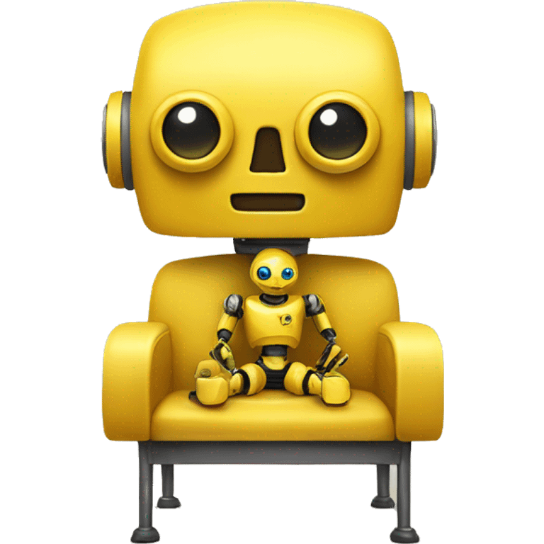 yellow Robot is sitting in a chair emoji