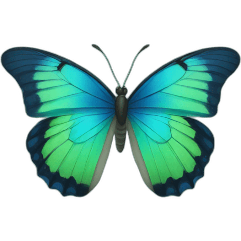 blue and green butterfly emoji