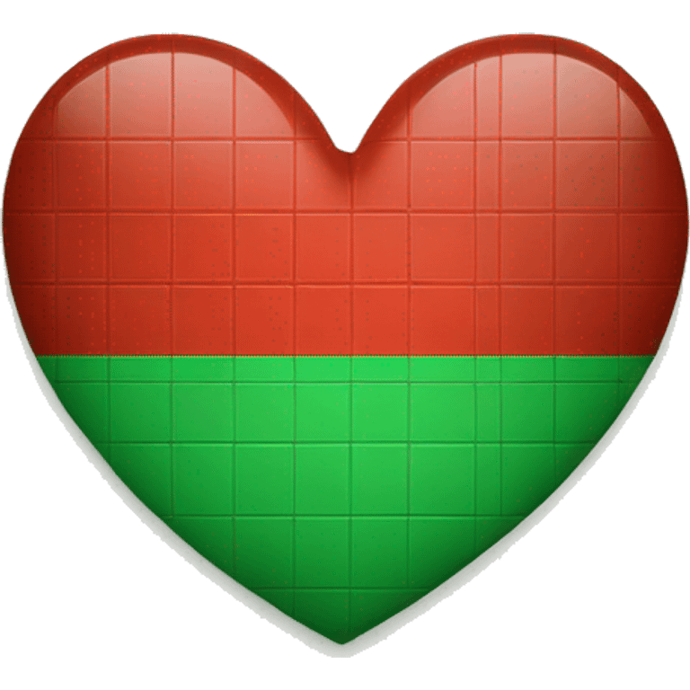 Un coeur carreaux rouge et vert emoji