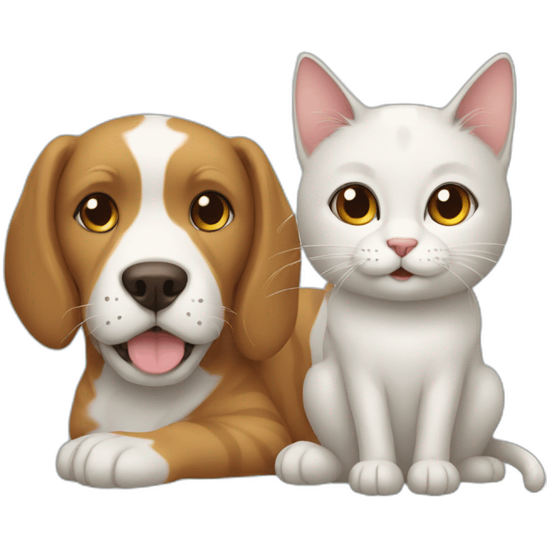 cat friends with dog emoji