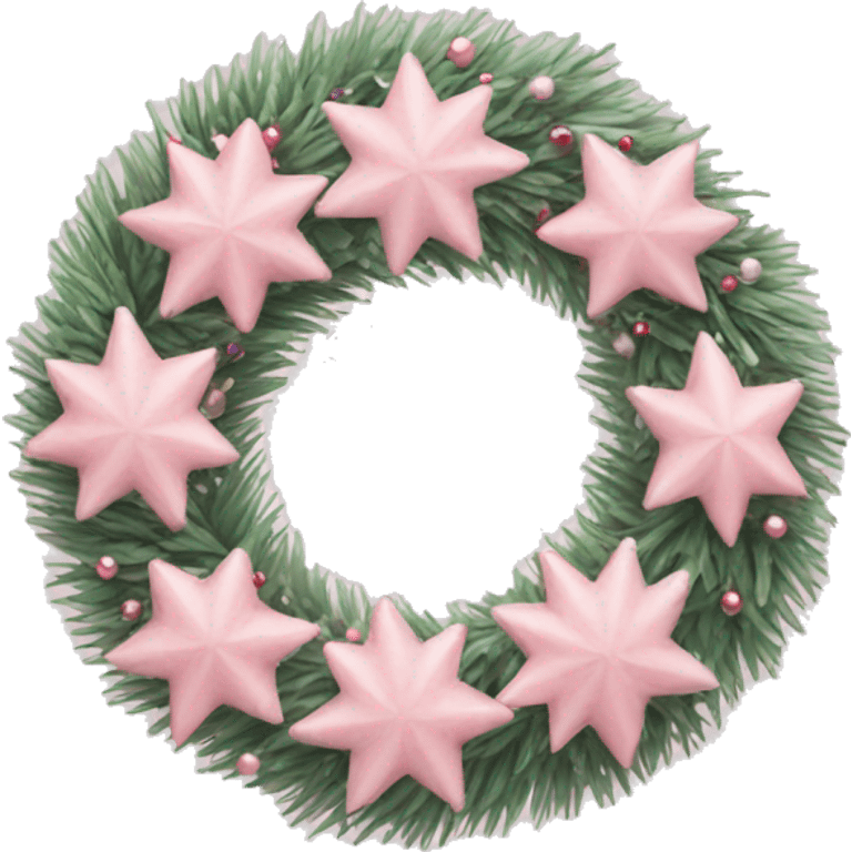 pastel pink christmas wreath  emoji