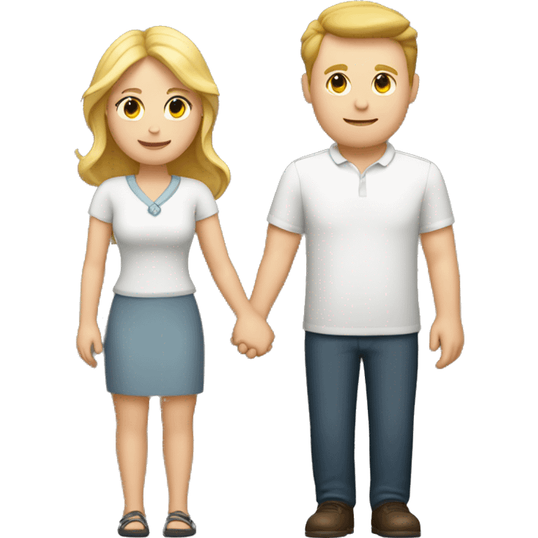 one white woman and one white man holding hands emoji