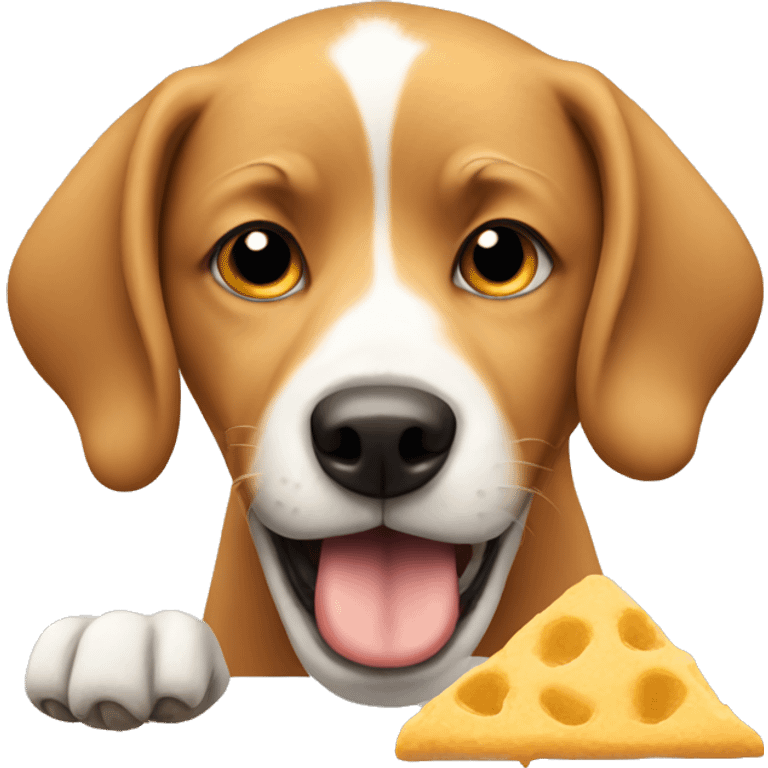 A dog eating emoji