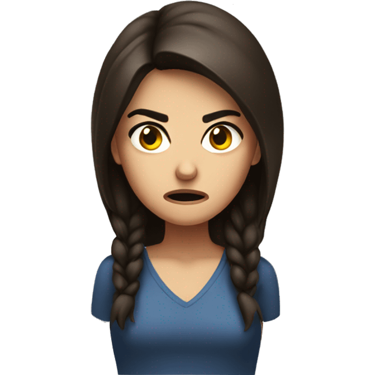 Angry brunette girl emoji