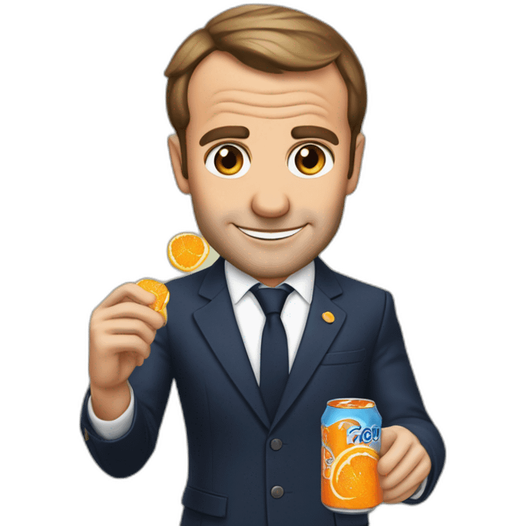 Macron qui boit un Fanta emoji