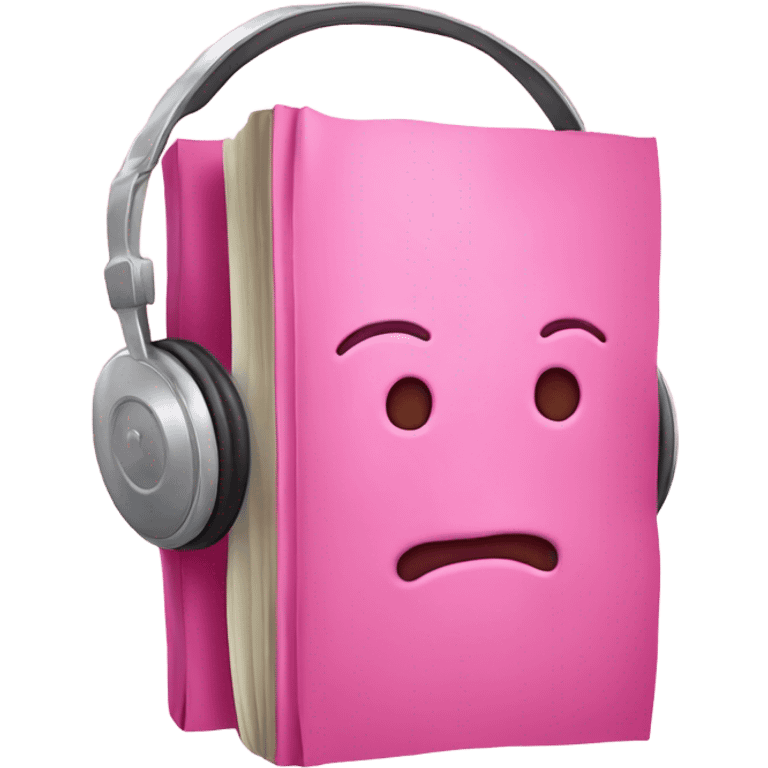 Pink Book with head phones and bow emoji